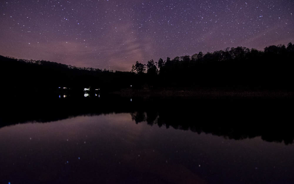 Noční fotografie Vranovské přehrady