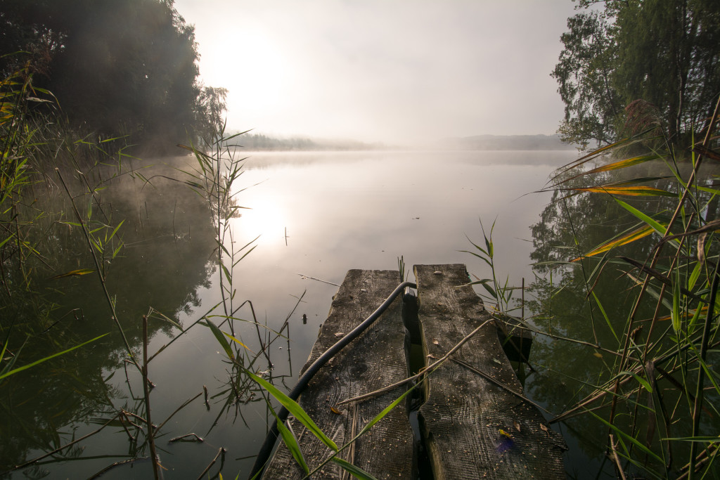 Ranní mlha v Českém ráji u Zakopané, Komárovský rybník