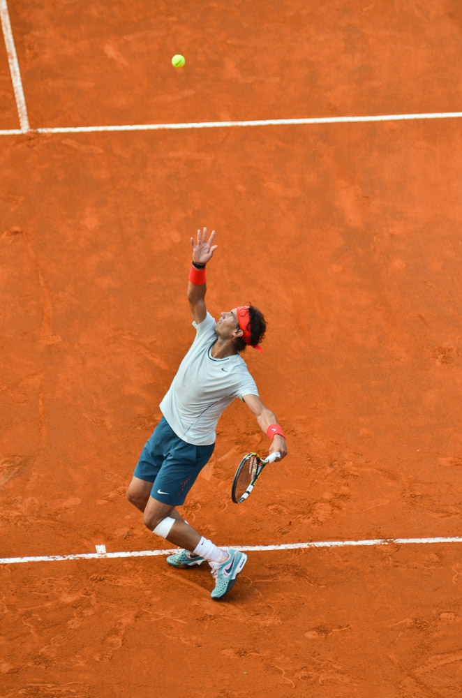 Rafael Nadal v akci na turnaji Msters1000 v Říme