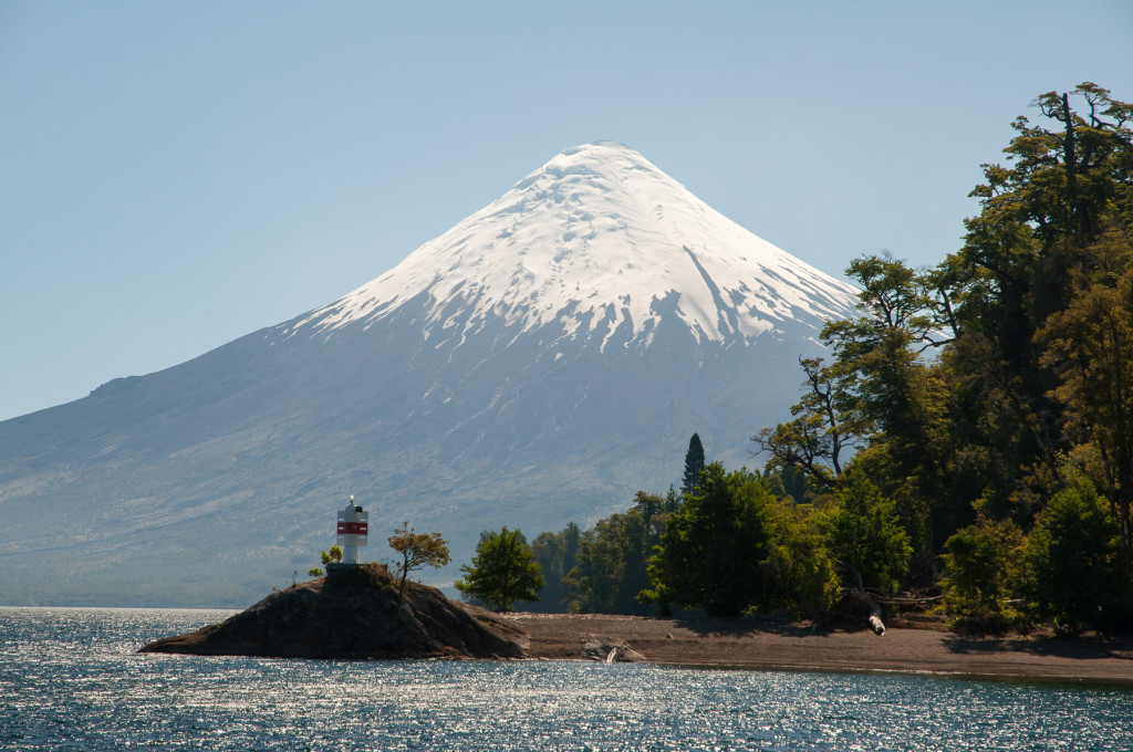 Vulkán Osorno na chilské straně severní Patagonie