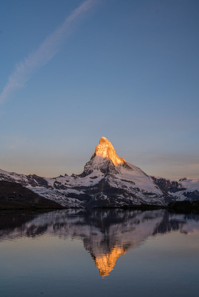 Matterhorn - reflexe v jezeře Stellisee